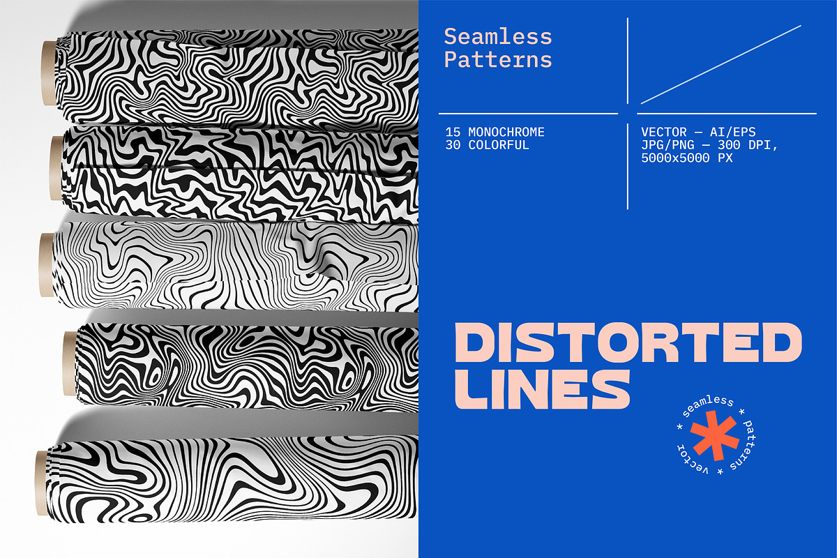 Distorted Lines Patterns, a Pattern Graphic by Briddy (Photo 1 of 8)