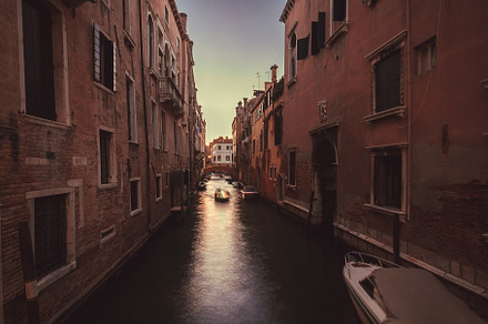 Night scene with river boat