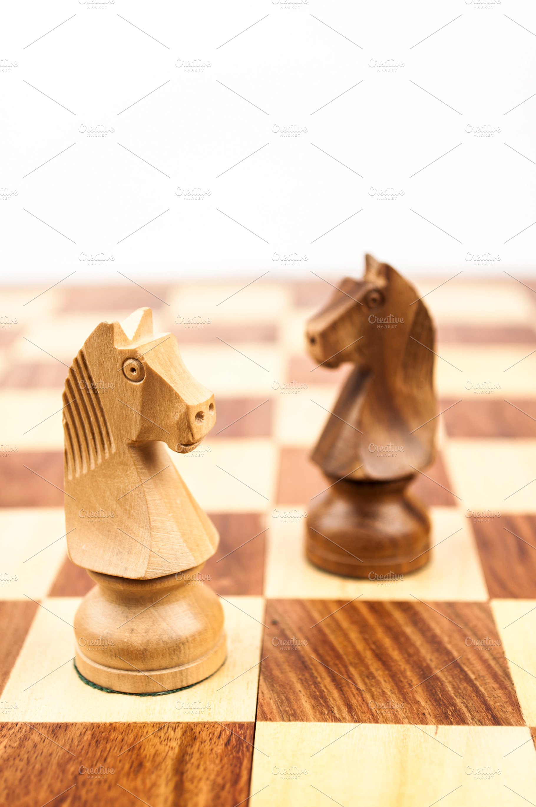 Two wooden knights