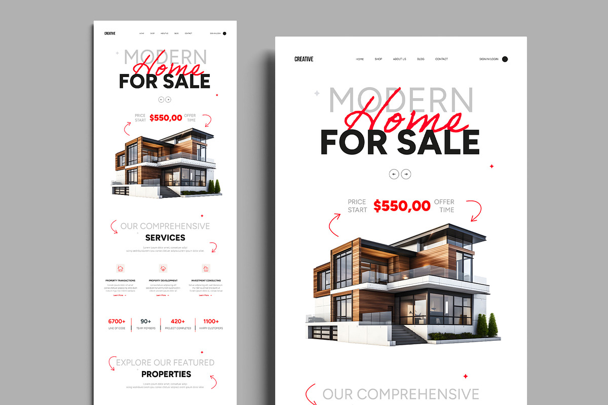 Real Estate Website Landing Page, a Landing Page Template by MightyDesign (Photo 1 of 6)