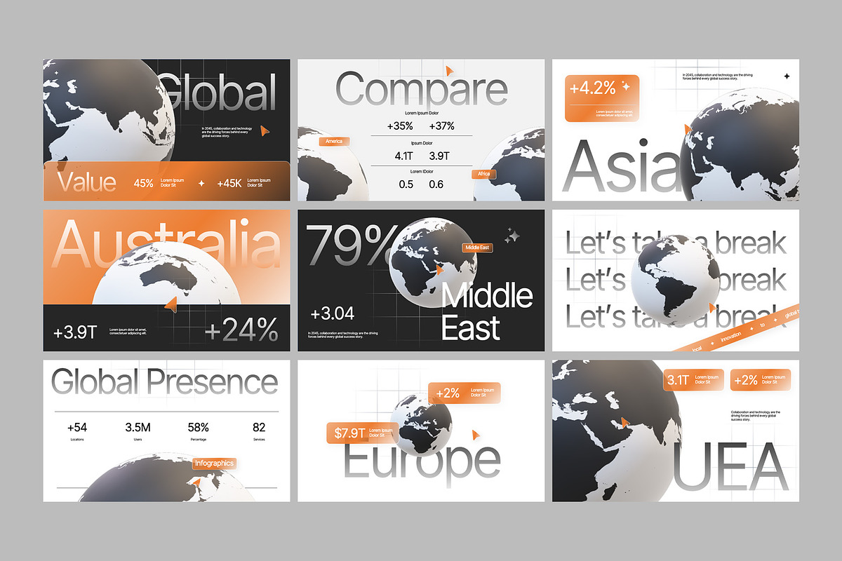 Animated Global Infographic PPT preview 6
