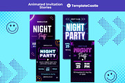 Neon Night Party Instagram Story, a Templates & Theme by TemplateCastleStore (Thumbnail 1 of 9)