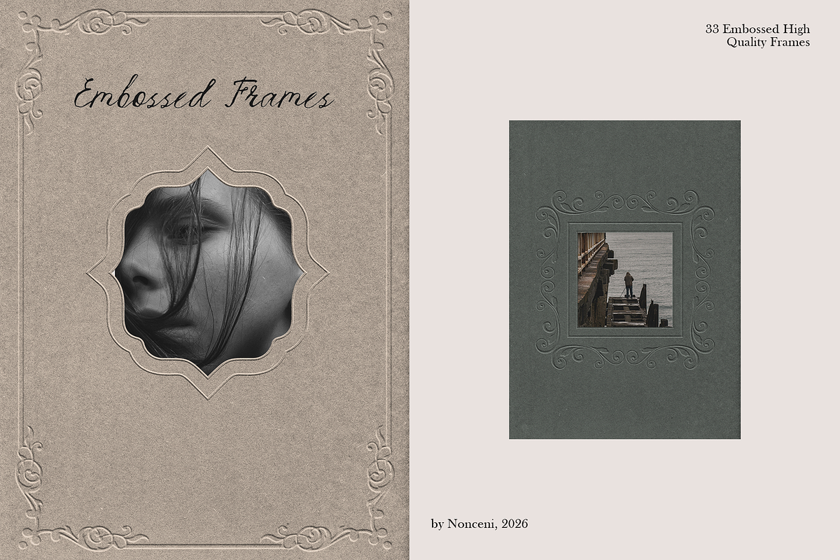 Embossed Paper Frames 33 PNG vol. 2, a Background Graphic by Nonceni (Photo 4 of 15)