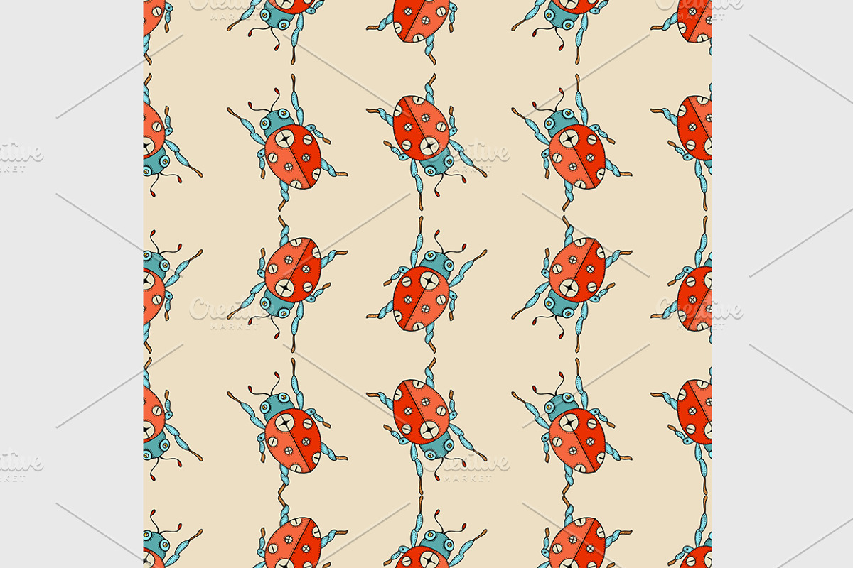 ladybug seamless pattern, a Pattern Graphic by IllustrationArtShop