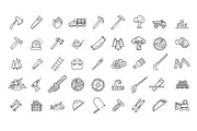 Logging, Sawmill Line Icons, an Object Illustration by Tettygreen (Thumbnail 1 of 3)