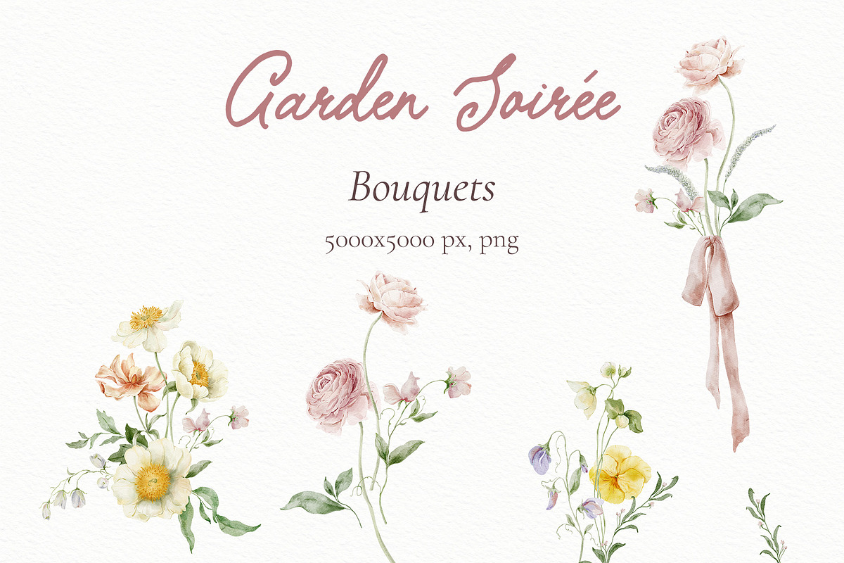 Garden Flowers Wildflowers clipart, a Decorative Illustration by Yuliya Derbisheva (Photo 5 of 14)