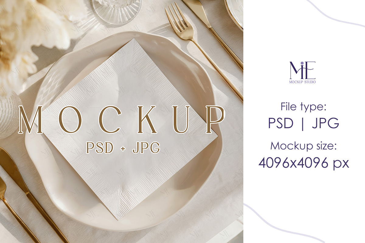 Cocktail Napkin Mockup Paper Napkin, a Mockup by Mie Mockup Studio (Photo 2 of 7)