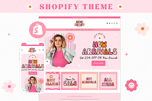 Pink Retro Shopify Store Template