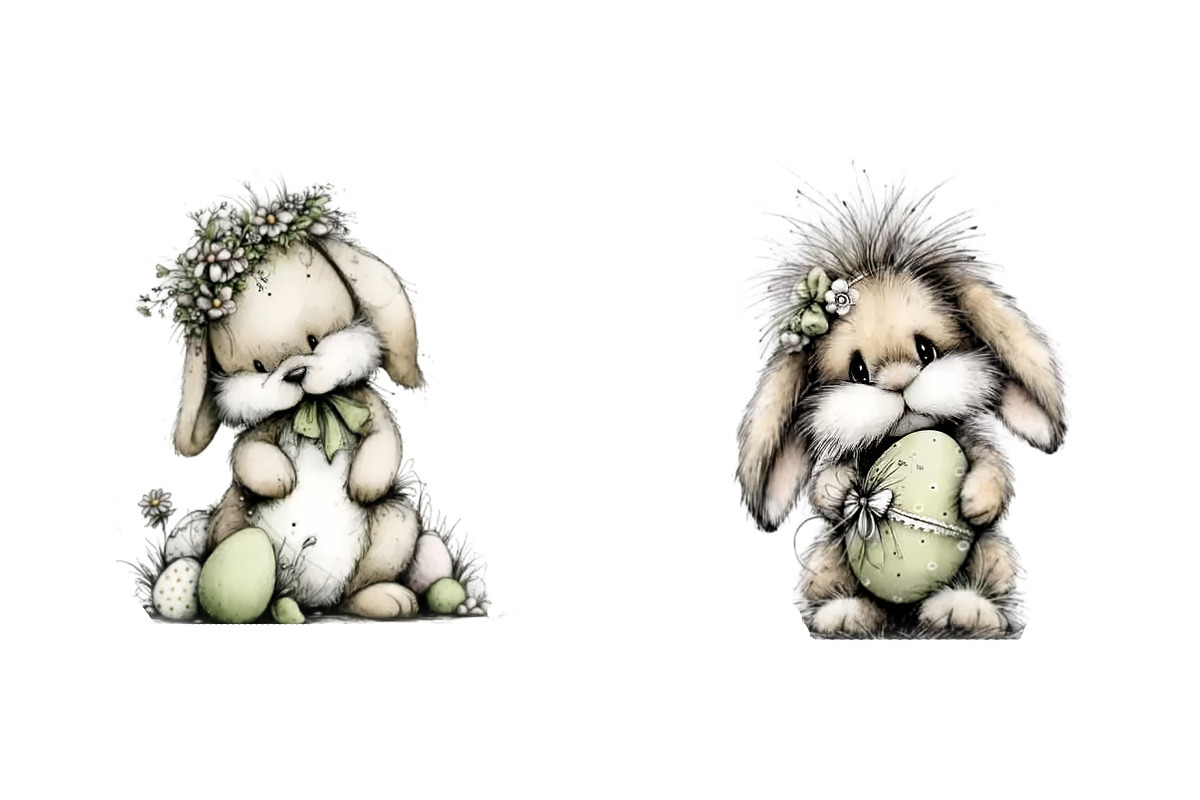 Watercolor easter bunny clipart Png, an Illustration by SinaCreation (Photo 5 of 11)