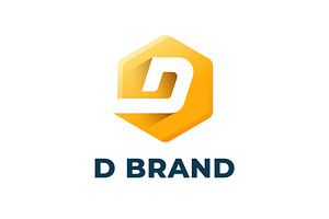 Gold Hexagon D Letter Logo, a Branding & Logo Template by BlackSweet_Studio