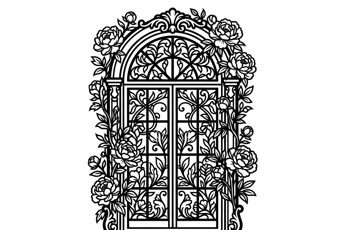 50 Floral French Window Ornament, a Decorative Illustration by Amazin_art (Photo 8 of 29)