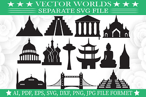 World Famous Sights Svg, Sights Svg, an Object Graphic by VectorWorlds