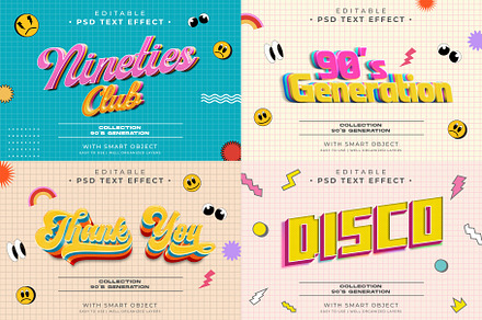 90's Pop Text Effect PSD, a Brushes & More by Antproject