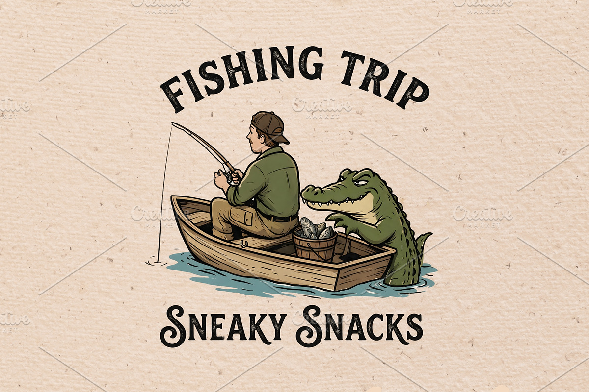Fishing trip, Sneaky snack, a Person Illustration by Vectorlina (Photo 1 of 4)