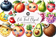 Cute Fruit Clipart,Kawaii Fruits PNG, an Illustration by SinaCreation (Thumbnail 1 of 5)