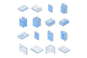 Isometric line book. Pile of books, an Education Illustration by Valerie Bodnar