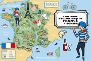 Cartoon map of France, a Graphic by Nata Savina Art (Thumbnail 1 of 3)