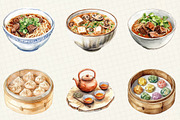 Watercolor Chinese Food Clipart, an Illustration by OK Design (Thumbnail 3 of 5)