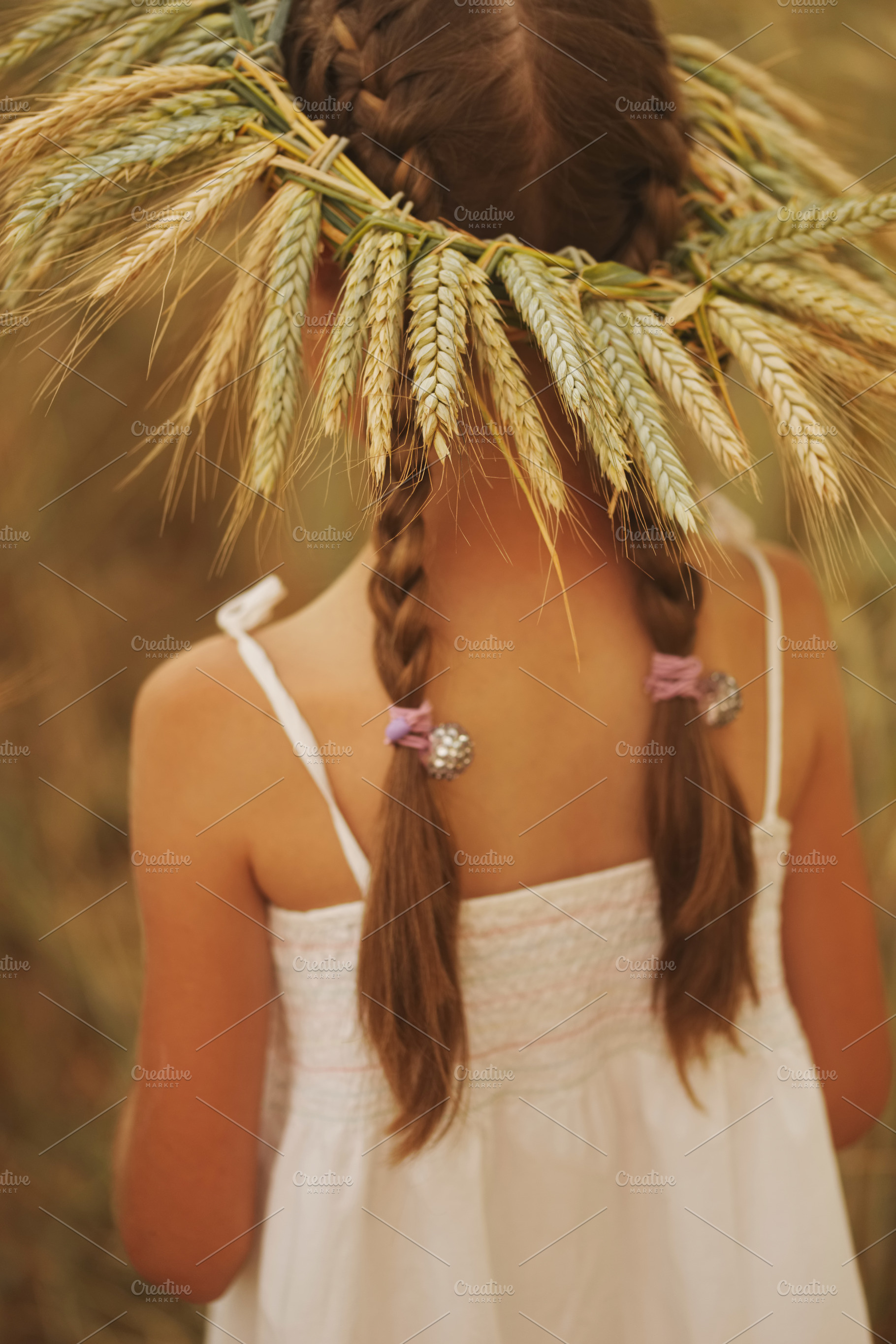 Young girl in the yellow field featuring wheat, field, and happy, a Person Photo by AlohaHawaii