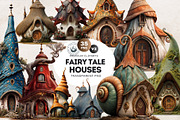 Fairy Tale Houses PNG Clipart Set V2, a Decorative Illustration by ThatsDesignArt (Thumbnail 1 of 10)