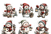 Whimsical Christmas Snowman Bundle, a Seasonal Illustration by Coco Bloom (Thumbnail 3 of 3)
