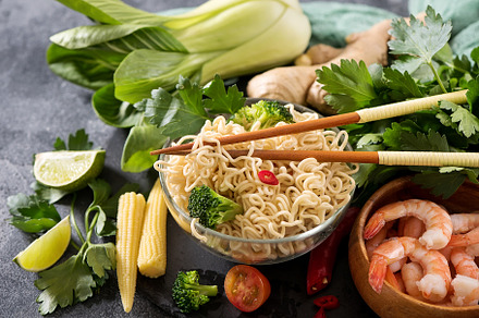Chinese or thai food, noodles 