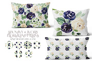 Navy and Ivory with Greenery Flowers, an Illustration by Kim Thoa Designs (Thumbnail 7 of 10)
