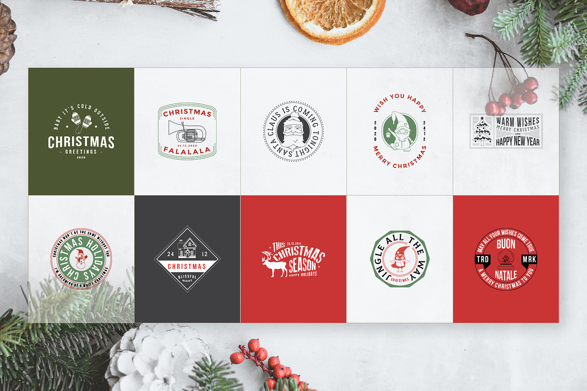 50 Retro Modern Christmas Logos, a Branding & Logo Template by Graphicdome (Photo 4 of 11)