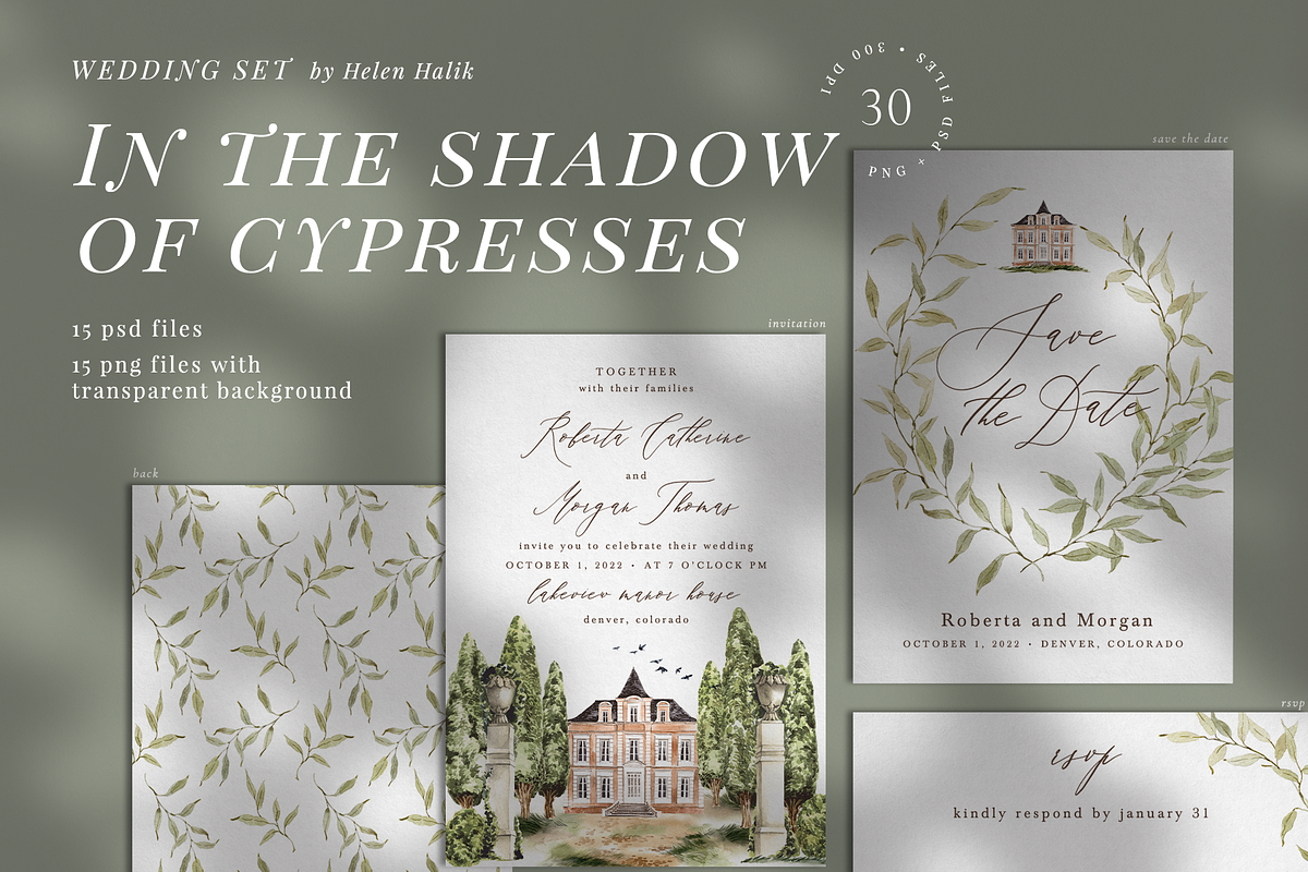 10 IN 1! Wedding invitations bundle, an Invitation Template by Helen Halik art (Photo 5 of 11)