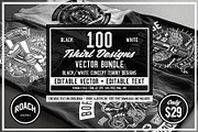 100 Vector Tshirt Designs ( B/W ), an Illustration by roach_graphic (Thumbnail 1 of 20)