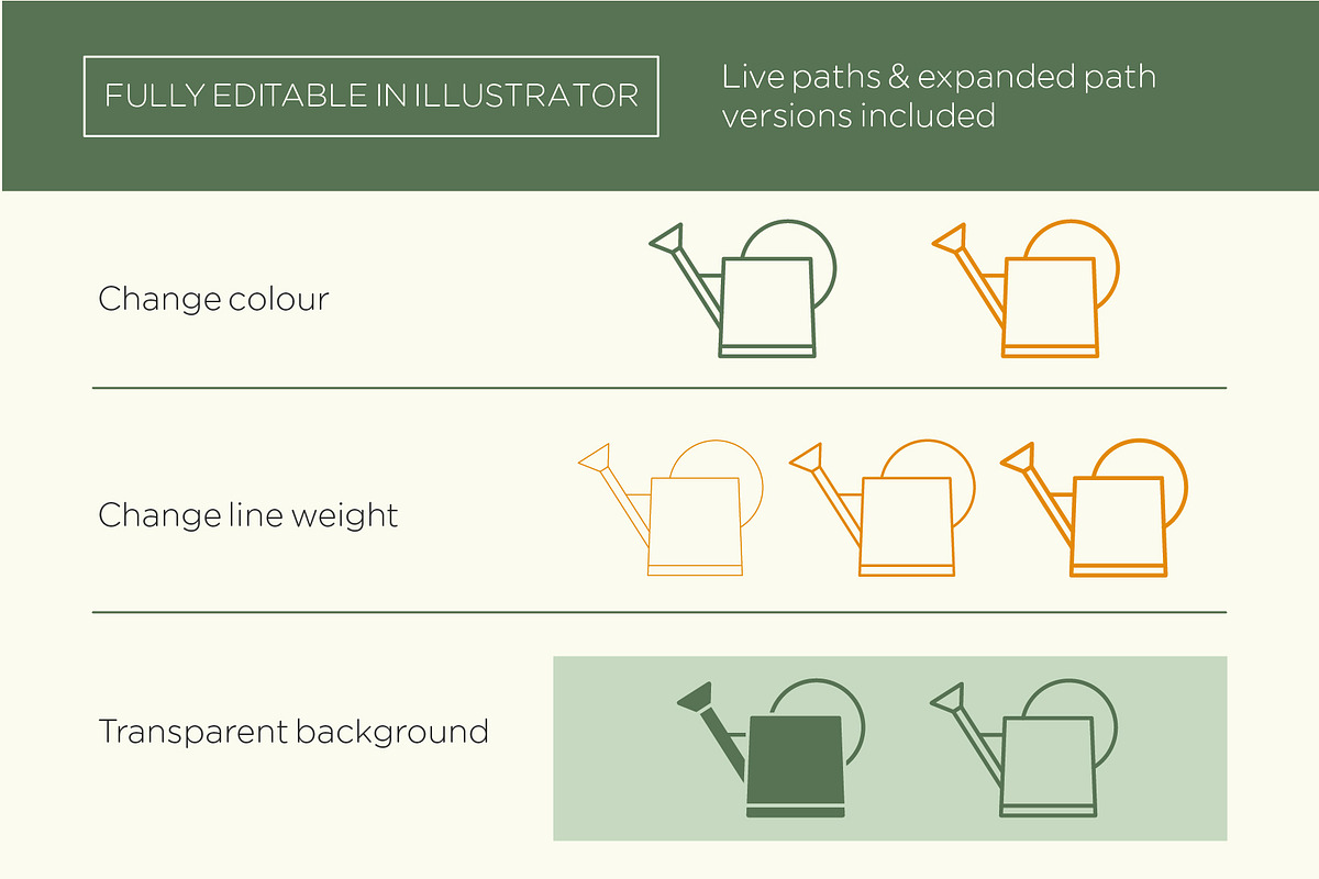 Gardening icons, an Outline Icon by the cabin supply co (Photo 3 of 5)