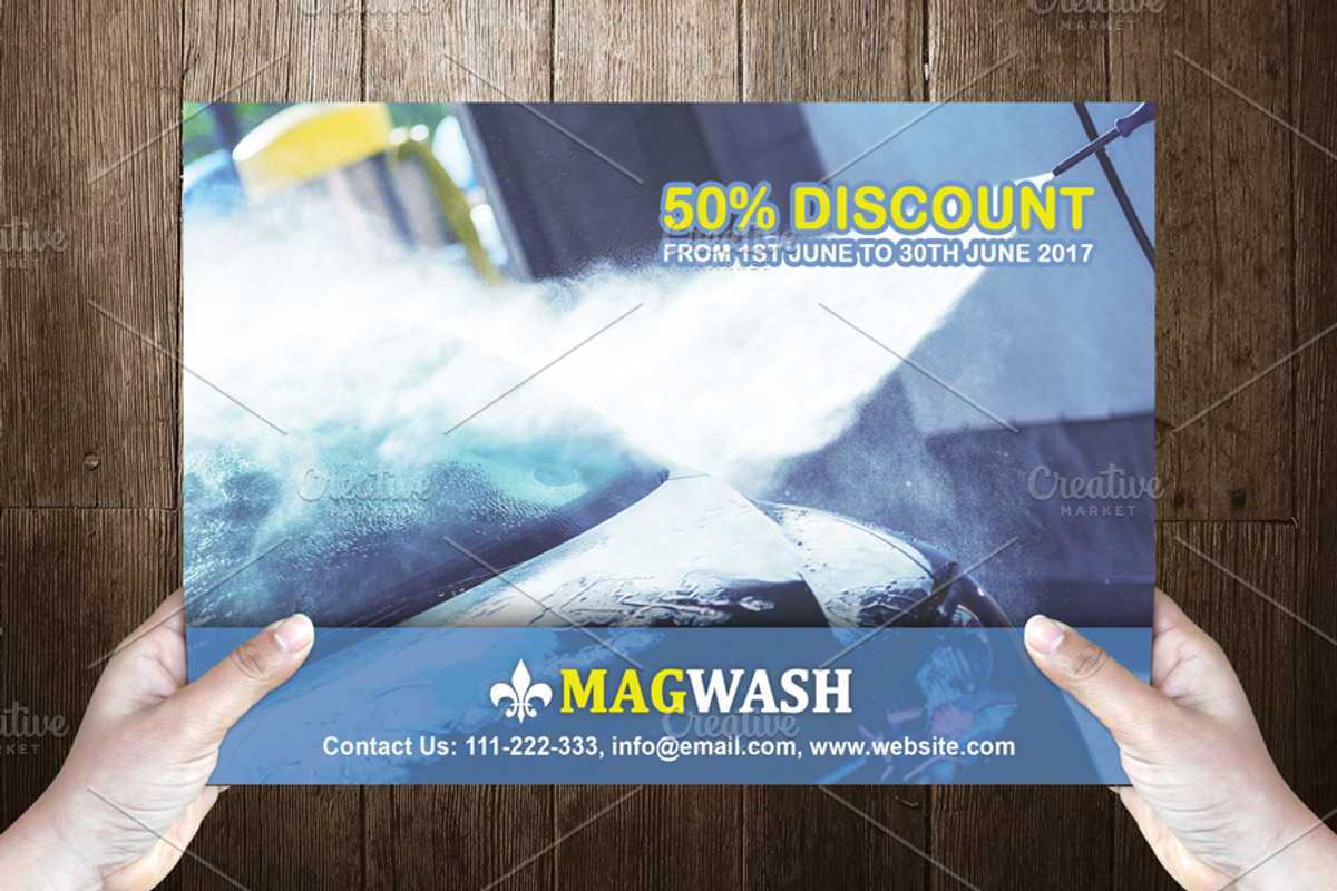 Washi Post Card Template, a Card Template by Dueza.Com