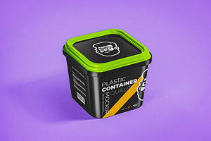 Plastic Box Container Mockup