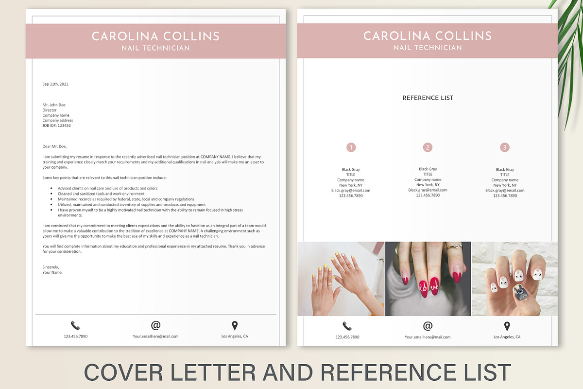 Nail Tech Resume Template Design, a Resume Template by Stanin Studio (Photo 3 of 10)