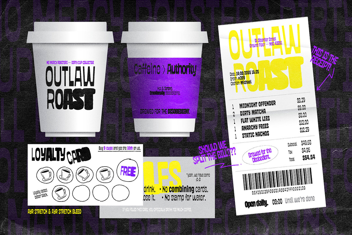 Stretch & Bleed - Brutalist Font, a Sans Serif Font by Aiyari (Photo 9 of 13)