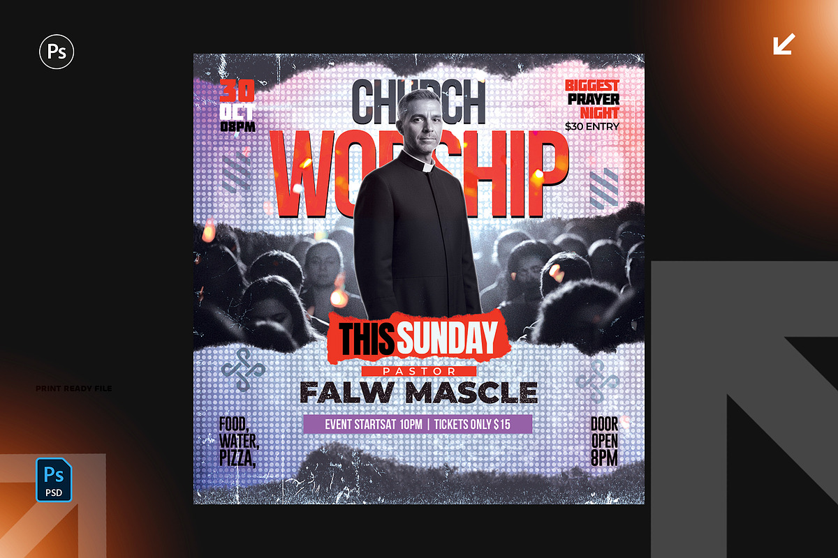 06 Church Worship Flyer Bundle, a Flyer Template by Shajib Shikder (Photo 4 of 7)