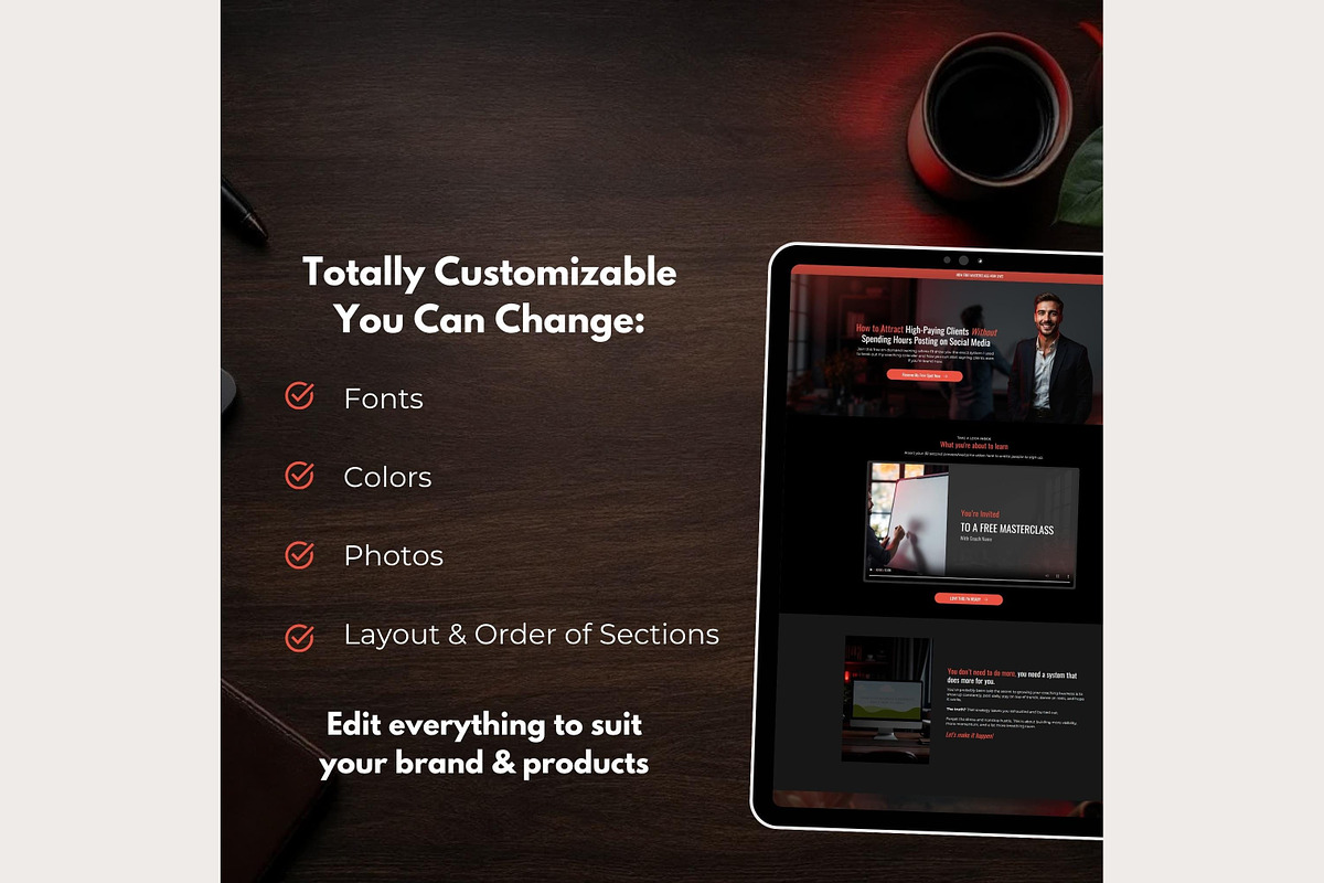 Systeme Dark Red Evergreen Webinar, a Landing Page Template by Hayley's Digital Hub (Photo 8 of 10)