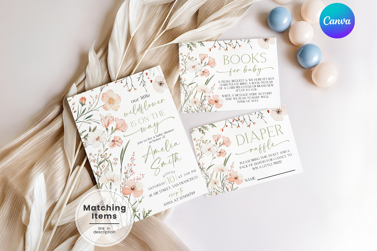 A Little Wildflower Baby Shower, an Invitation Template by Digital_Mind (Photo 1 of 4)