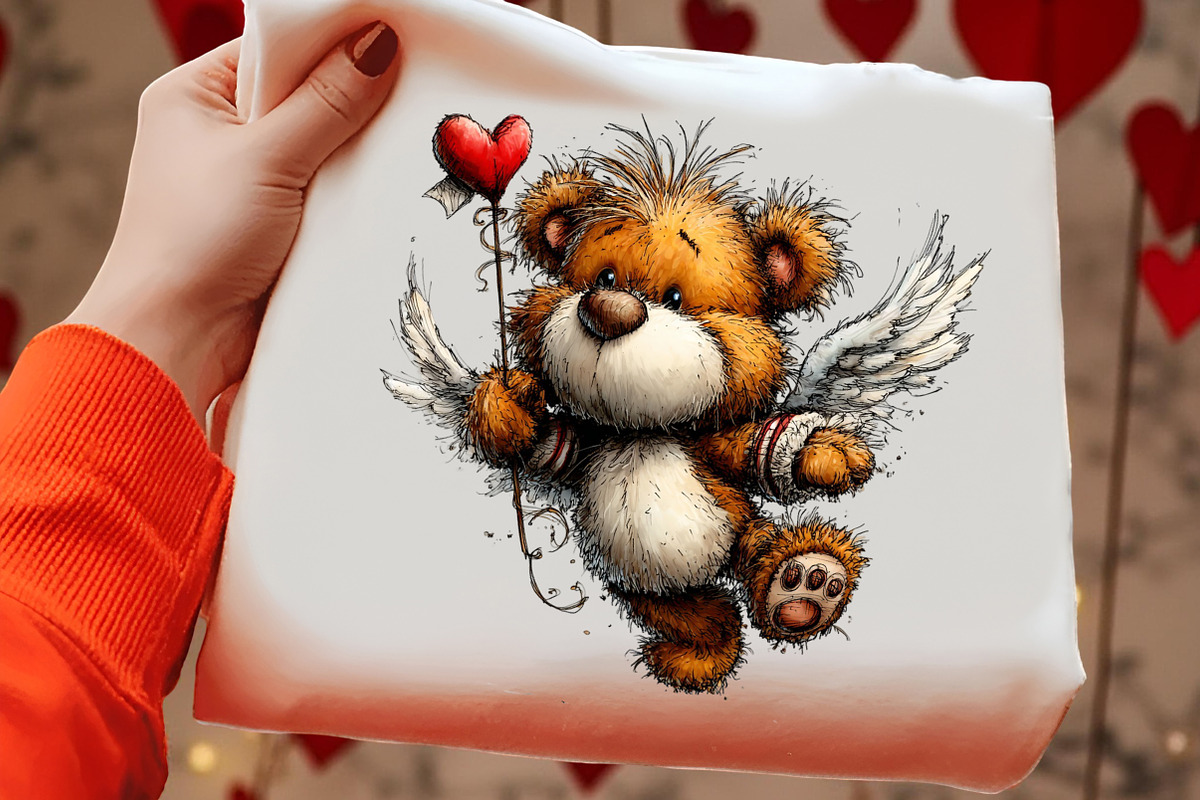 Whimsical Valentine Teddy Clipart, an Illustration by OK Design (Photo 6 of 6)