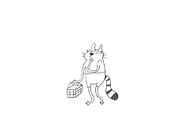 Sarcastic Shopping Cats Clipart, an Illustration by Anastasiya Klempach (Thumbnail 5 of 7)