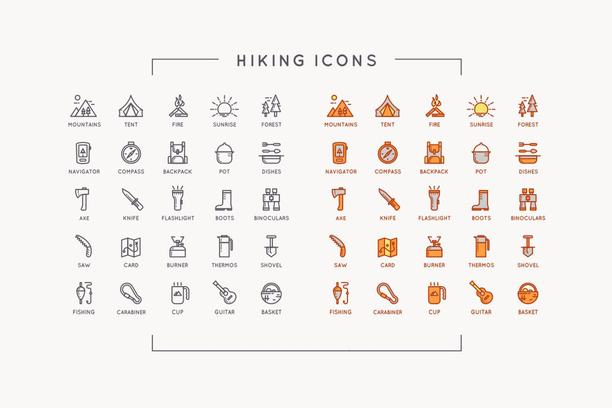 Hiking icons, an Icon by alekseiderin (Photo 3 of 3)