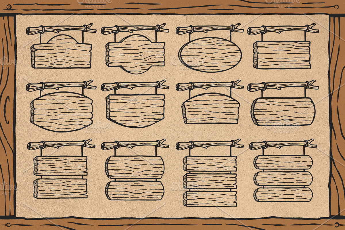 Vintage Wooden Sign Board Collection, an Object Graphic by Trape Graphic Studio (Photo 3 of 8)
