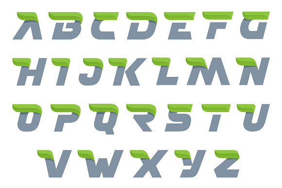 Ecology Alphabet With Green Leaf.