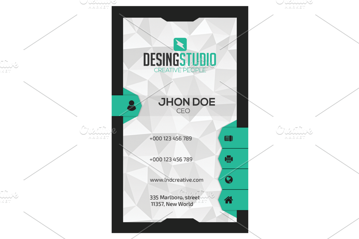 Design studio modern business card, a Business Card Template by A.Lamprianidis (Photo 3 of 3)
