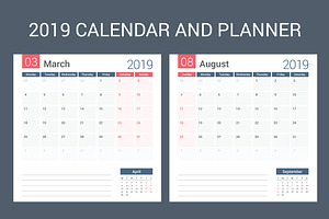 2019 Calendar And Planner