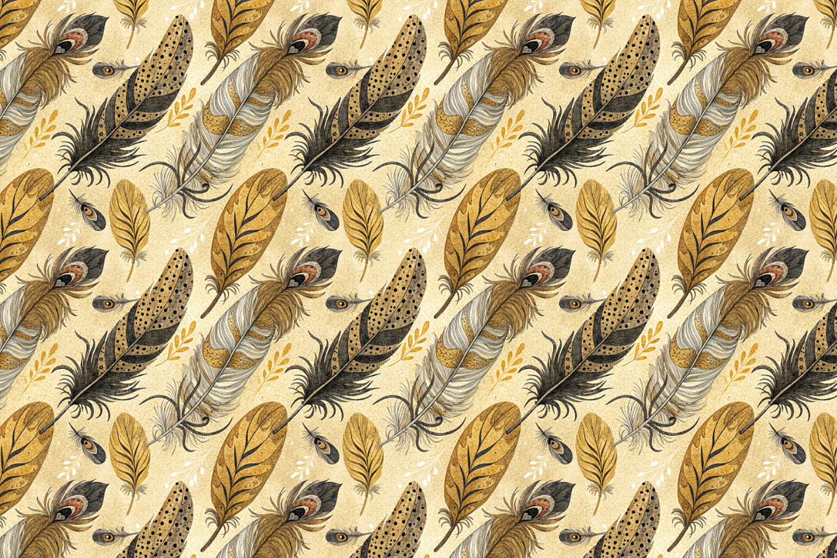 Seamless Patterns Ethereal Feathers, a Pattern Graphic by Designs by Helen Trupak (Photo 5 of 8)