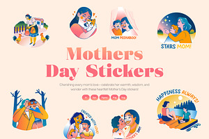 Mothers Day Stickers, an Emoji Icon by Vectors Market