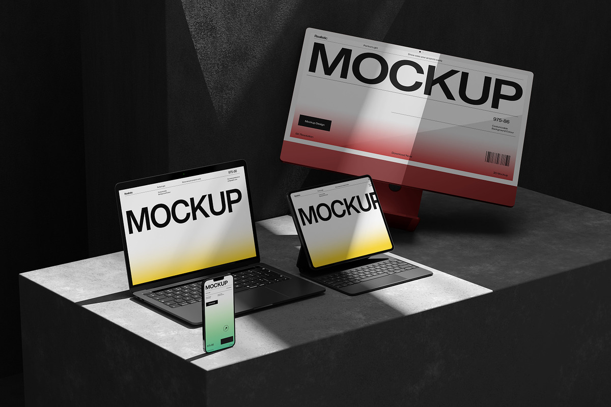 10 PSD Dark Multi Device Mockup Set, a Mac Mockup by East Gallery (Photo 4 of 10)