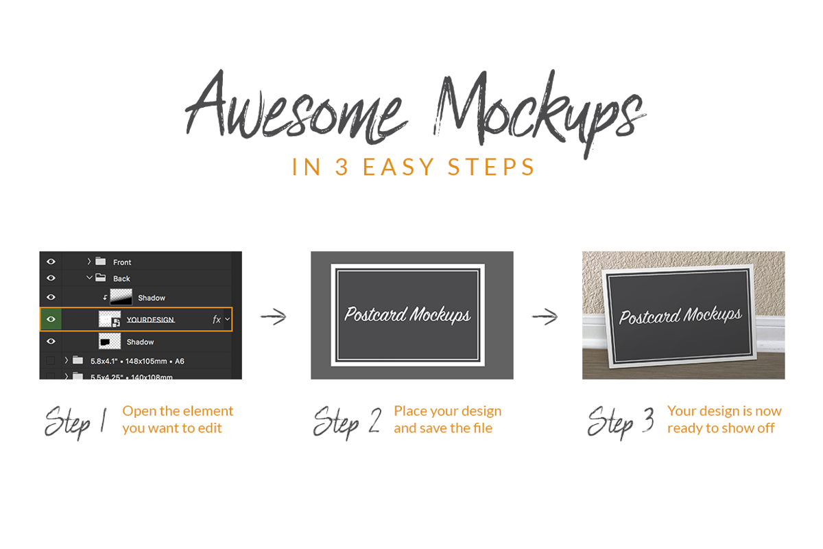 Postcard Mockups: Front View, a Print Template by Designs by Justin Lynch (Photo 2 of 5)