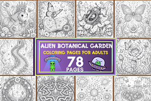 Alien Botanical Garden Coloring Page